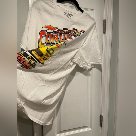 NWT Corvette Size XL White Cotton Tee Shirt Graphic Print Chevrolet Motor Sports - Picture 6 of 10